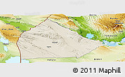 Shaded Relief Panoramic Map of Yoboki, physical outside