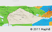 Shaded Relief Panoramic Map of Yoboki, political outside