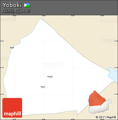 Classic Style Simple Map of Yoboki, single color outside
