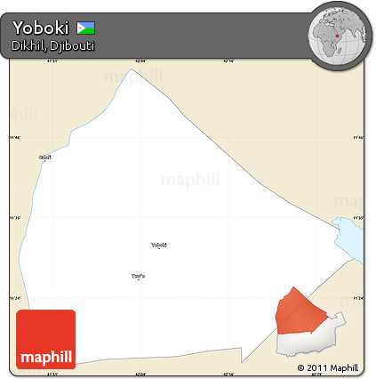 Classic Style Simple Map of Yoboki, single color outside
