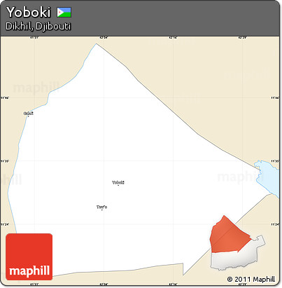 Classic Style Simple Map of Yoboki, single color outside