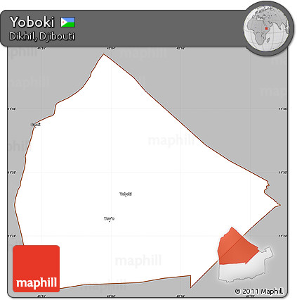 Gray Simple Map of Yoboki, cropped outside