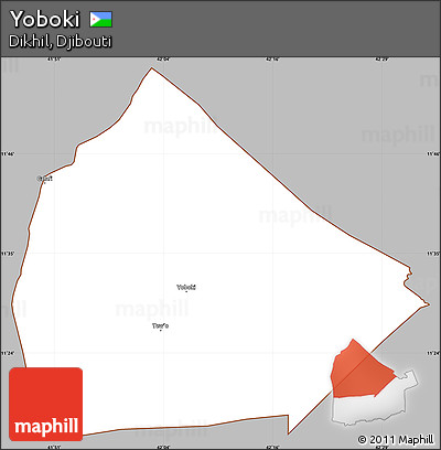Gray Simple Map of Yoboki, cropped outside