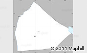 Gray Simple Map of Yoboki, single color outside