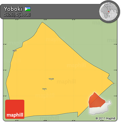 Savanna Style Simple Map of Yoboki, cropped outside