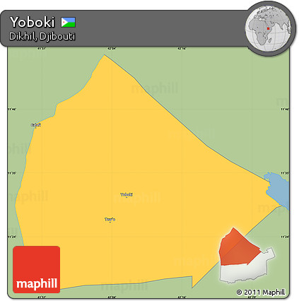 Savanna Style Simple Map of Yoboki, single color outside
