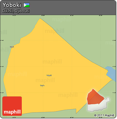 Savanna Style Simple Map of Yoboki, single color outside