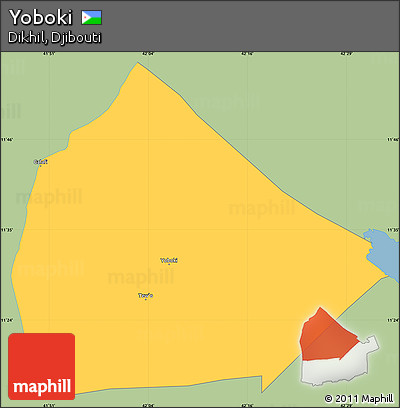 Savanna Style Simple Map of Yoboki, single color outside