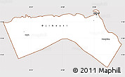 Classic Style Simple Map of Djibouti, cropped outside