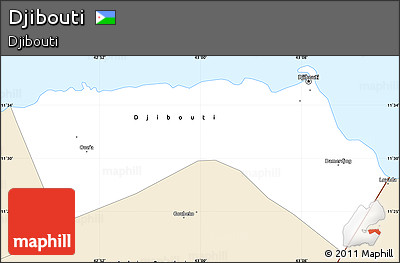Classic Style Simple Map of Djibouti