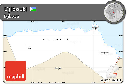 Classic Style Simple Map of Djibouti