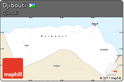 Classic Style Simple Map of Djibouti