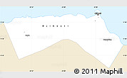 Classic Style Simple Map of Djibouti, single color outside