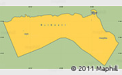 Savanna Style Simple Map of Djibouti, cropped outside