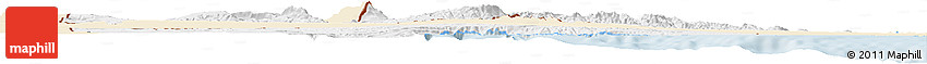 Classic Style Horizon Map of Djibouti, single color outside