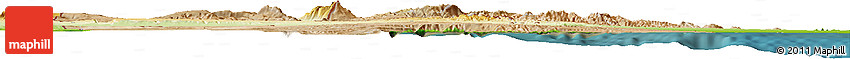 Satellite Horizon Map of Djibouti, physical outside, satellite sea