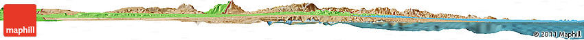 Satellite Horizon Map of Djibouti, political shades outside, satellite sea