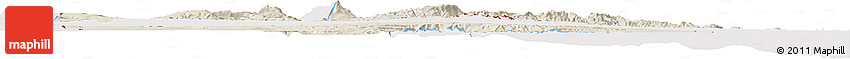 Shaded Relief Horizon Map of Djibouti, cropped outside