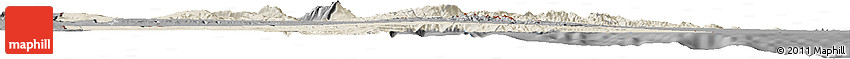 Shaded Relief Horizon Map of Djibouti, darken, desaturated