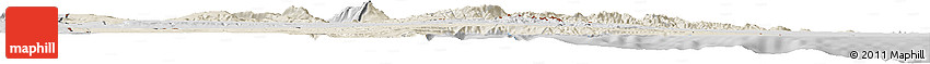 Shaded Relief Horizon Map of Djibouti, desaturated