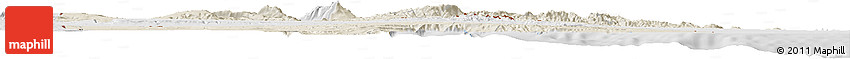 Shaded Relief Horizon Map of Djibouti, lighten, desaturated