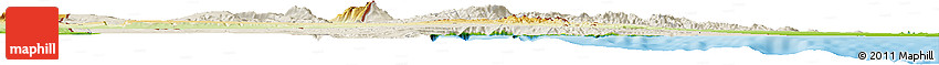 Shaded Relief Horizon Map of Djibouti, physical outside