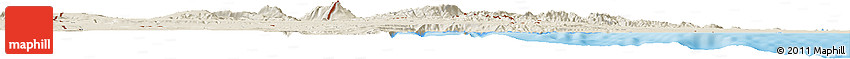 Shaded Relief Horizon Map of Djibouti