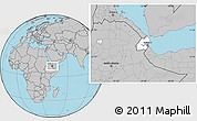 Blank Location Map of Djibouti, gray outside