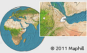 Blank Location Map of Djibouti, satellite outside