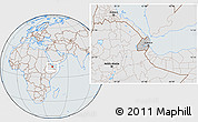 Gray Location Map of Djibouti, lighten, semi-desaturated