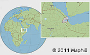 Gray Location Map of Djibouti, savanna style outside