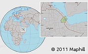 Savanna Style Location Map of Djibouti, gray outside