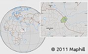 Savanna Style Location Map of Djibouti, lighten, desaturated