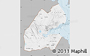 Gray Map of Djibouti, single color outside