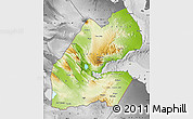 Physical Map of Djibouti, desaturated