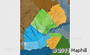 Political Map of Djibouti, darken