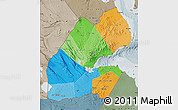 Political Map of Djibouti, semi-desaturated