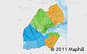 Political Map of Djibouti, single color outside