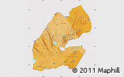 Political Shades Map of Djibouti, cropped outside