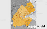 Political Shades Map of Djibouti, desaturated