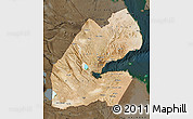 Satellite Map of Djibouti, darken