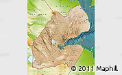 Satellite Map of Djibouti, physical outside, satellite sea