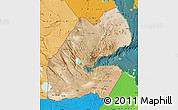 Satellite Map of Djibouti, political outside, satellite sea