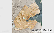 Satellite Map of Djibouti, semi-desaturated