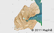 Satellite Map of Djibouti, single color outside