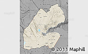 Shaded Relief Map of Djibouti, darken, desaturated