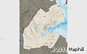 Shaded Relief Map of Djibouti, darken, land only