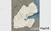 Shaded Relief Map of Djibouti, darken