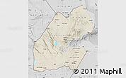 Shaded Relief Map of Djibouti, desaturated