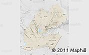 Shaded Relief Map of Djibouti, lighten, desaturated